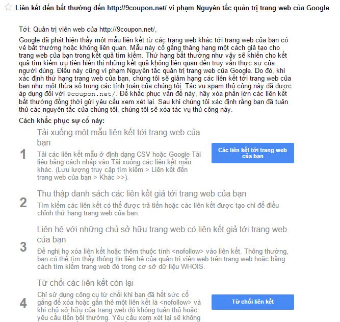 Cảnh báo từ Google.com