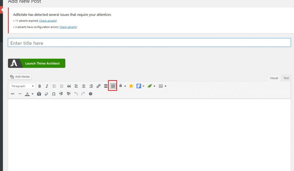 Hình ảnh Khung soạn thảo của WordPress
