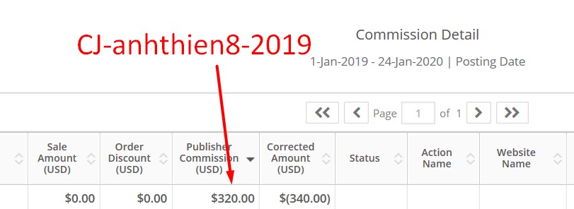Thu nhập từ CJ Network trong năm 2019