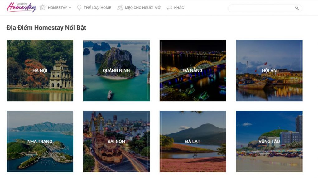 Giao diện cộng đồng homestay