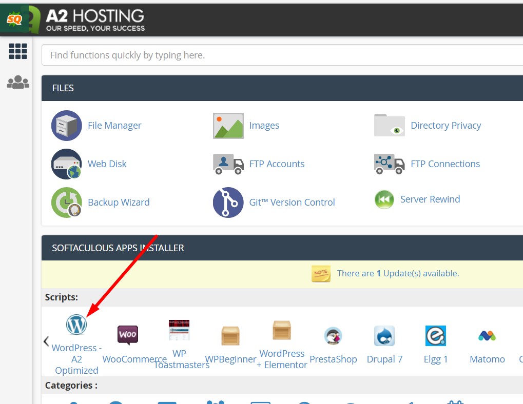 hình ảnh hướng dẫn cài đặt nhanh chóng mã nguồn wordpress trên A2Hosting