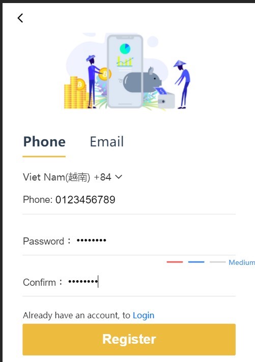 Đăng kí tài khoản LMT trên Điện Thoại 2