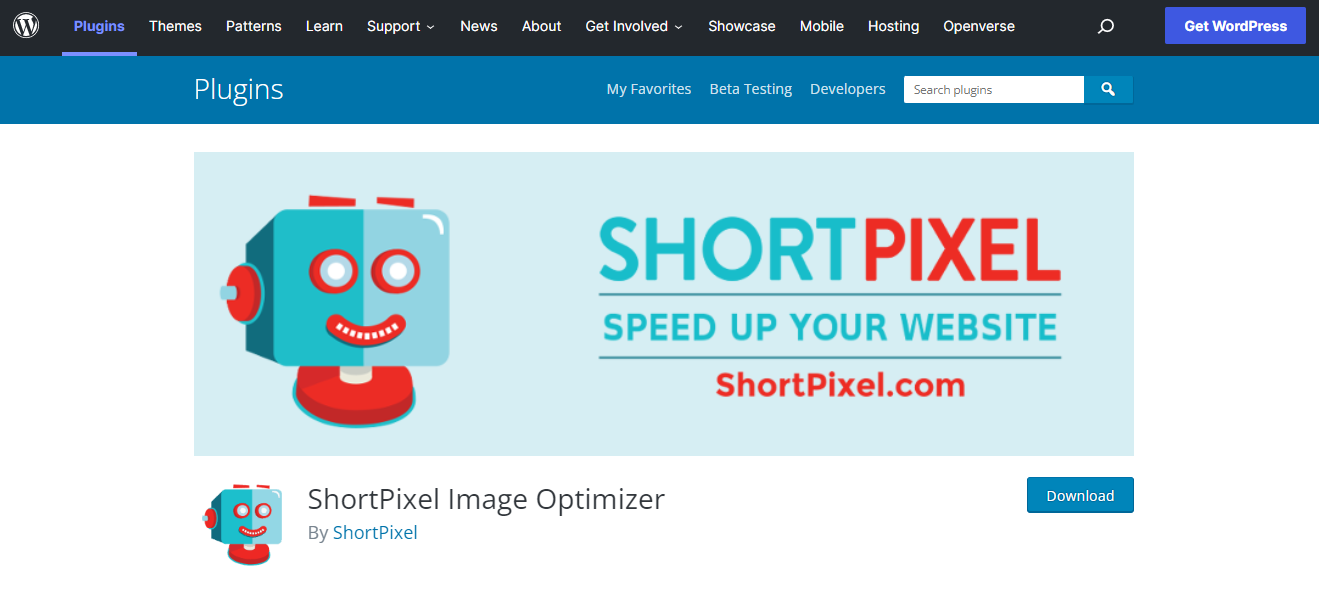 Tải và cài đặt plugin ShortPixel