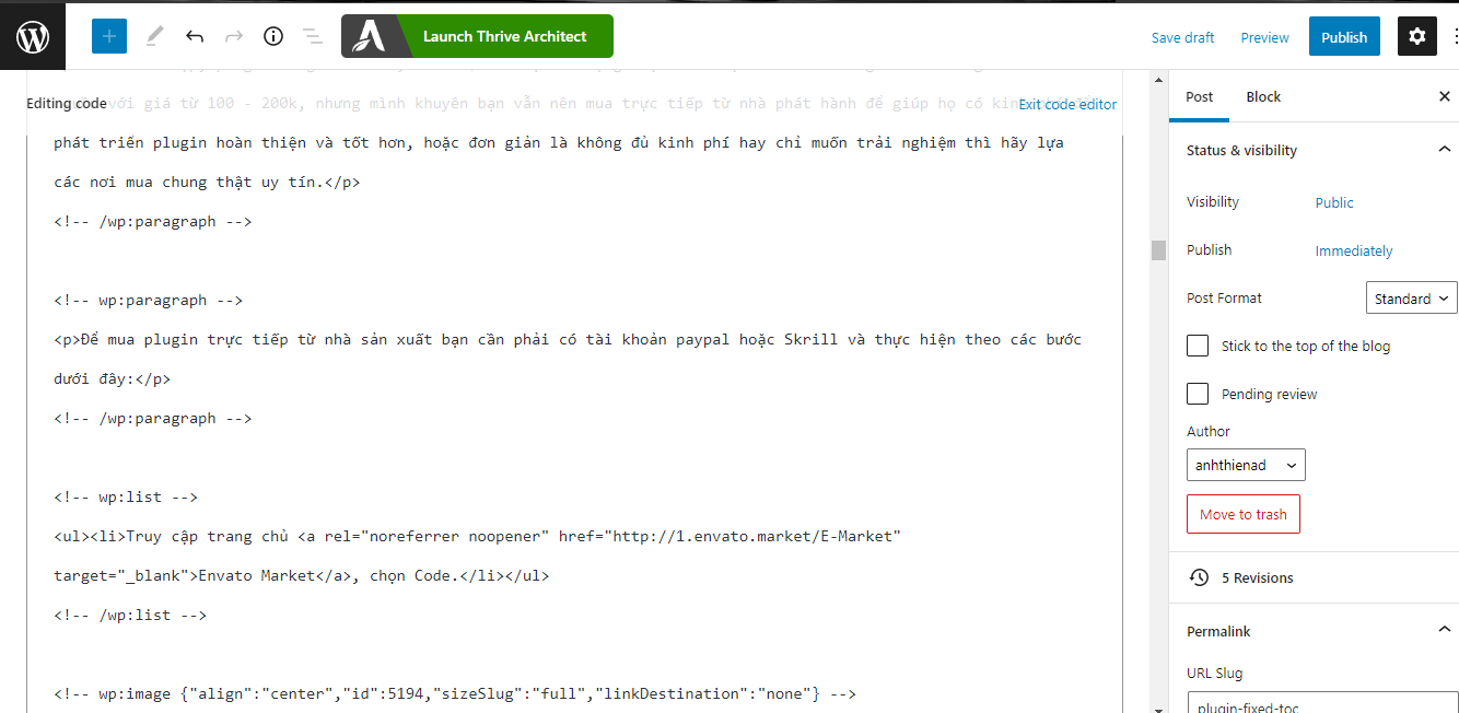 Giao diện soạn thảo code