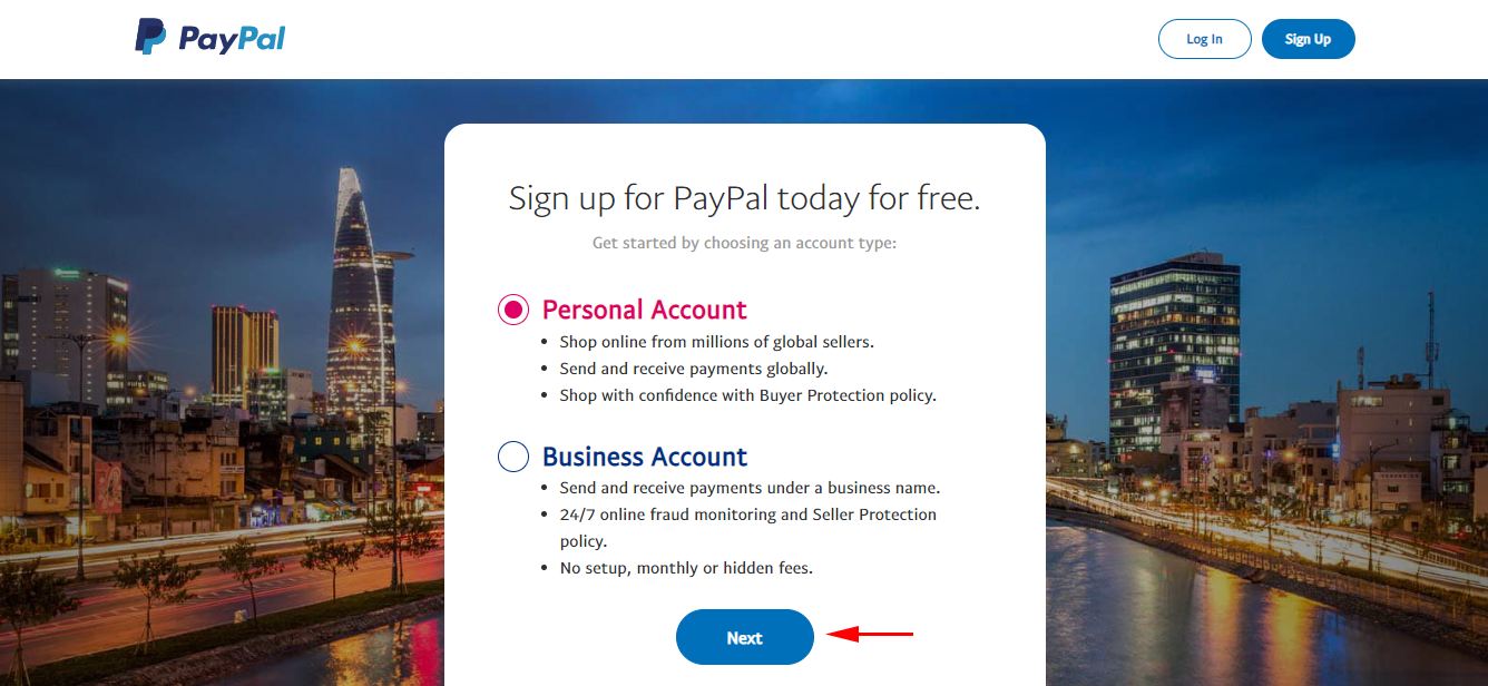 Đăng Ký tài khoản PayPal