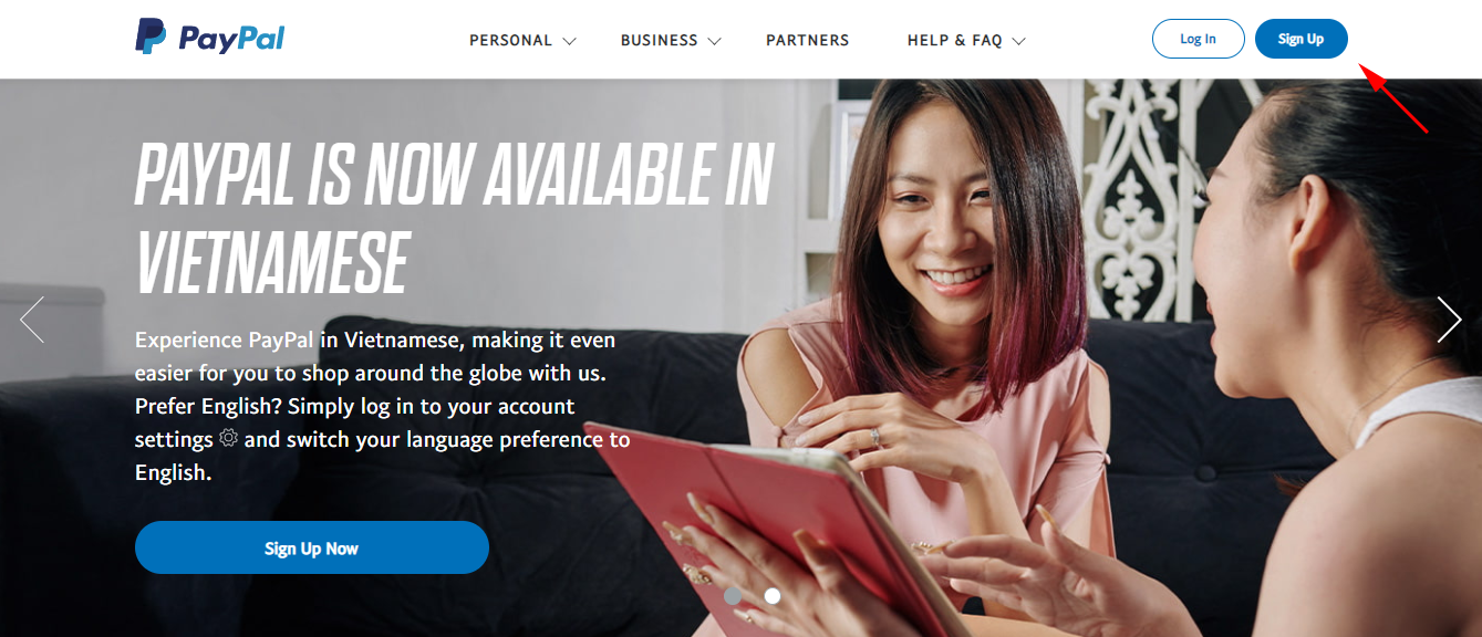 Đăng ký PayPal