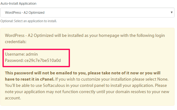 user name va password cua a2hosting